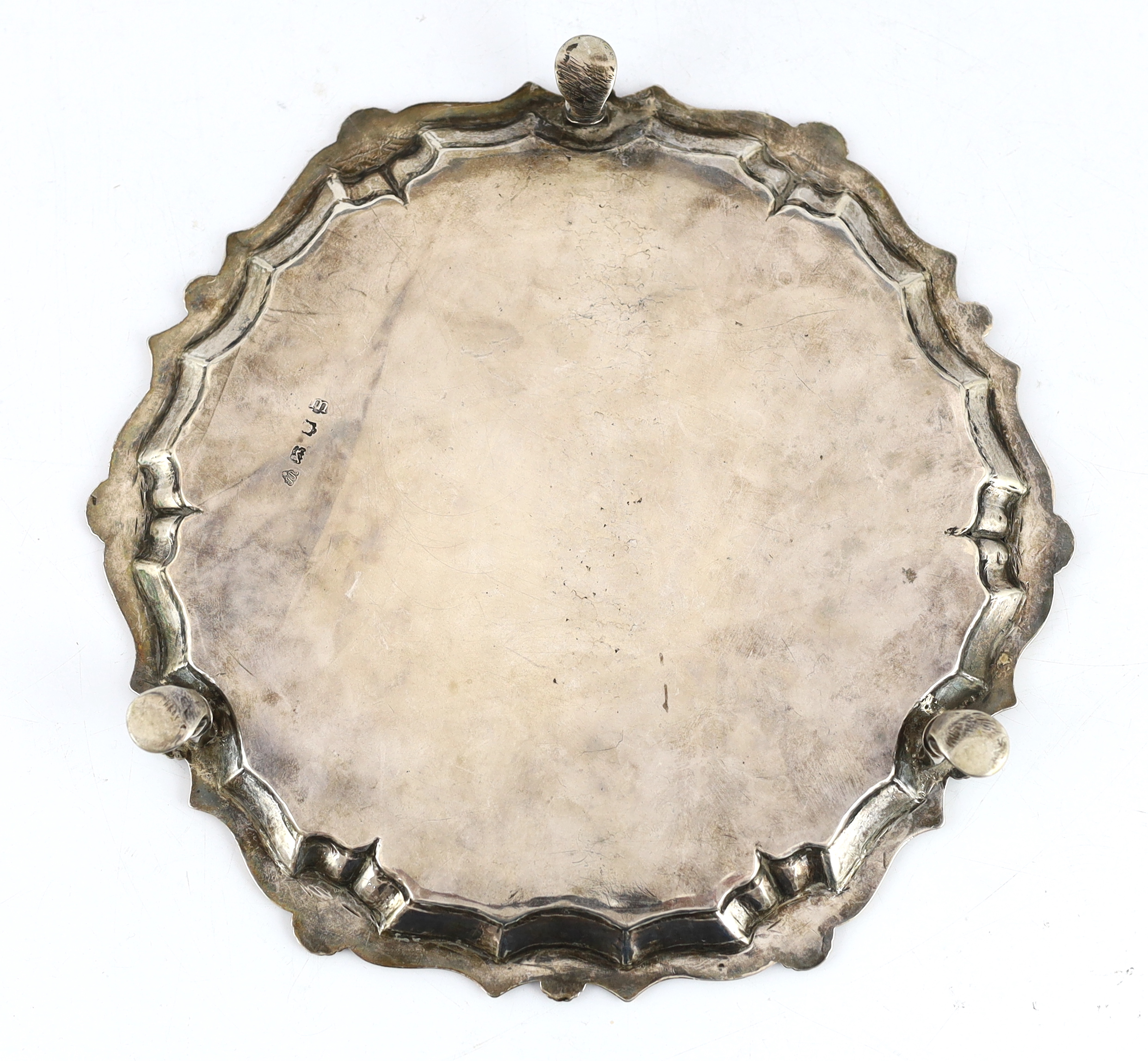 A George II silver salver, by John Robinson II